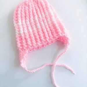 Crochet Knit Baby Hat - Pink